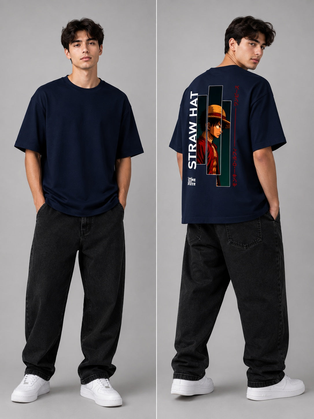 Strawhat Printed Round Neck Oversize Pre-customized Tshirt for Men