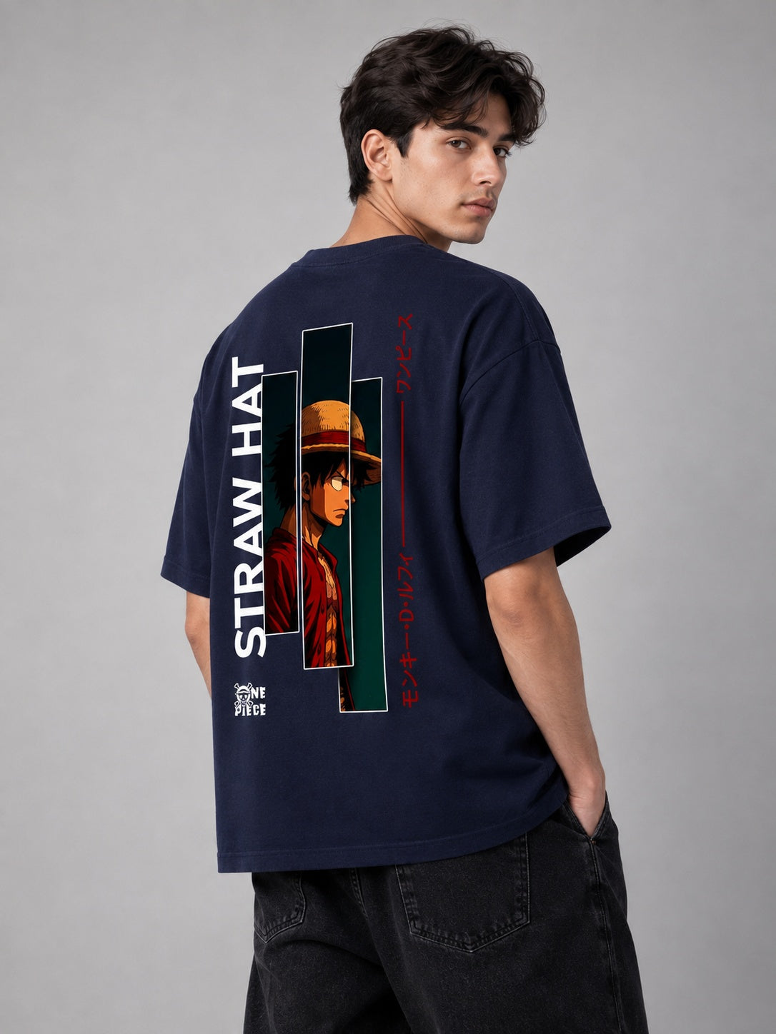 Strawhat Printed Round Neck Oversize Pre-customized Tshirt for Men