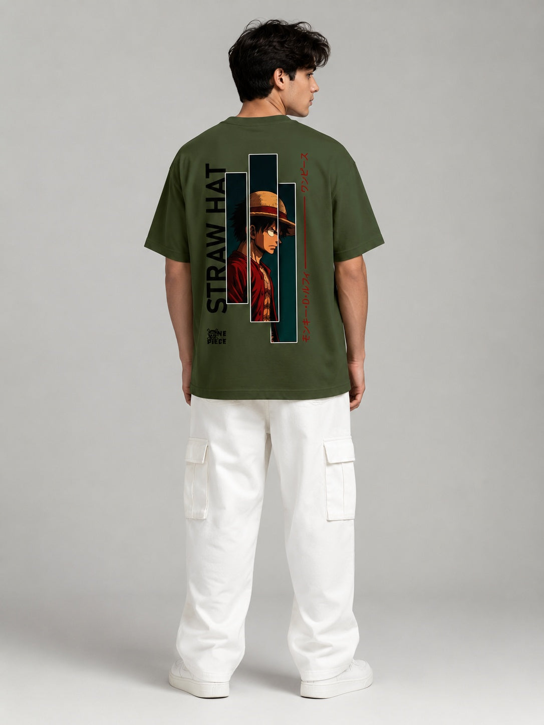 Strawhat Printed Round Neck Oversize Pre-customized Tshirt for Men