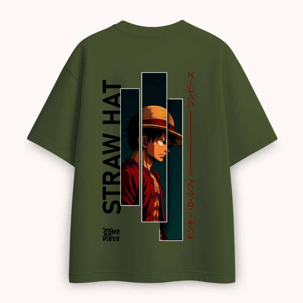 Strawhat Printed Round Neck Oversize Pre-customized Tshirt for Men