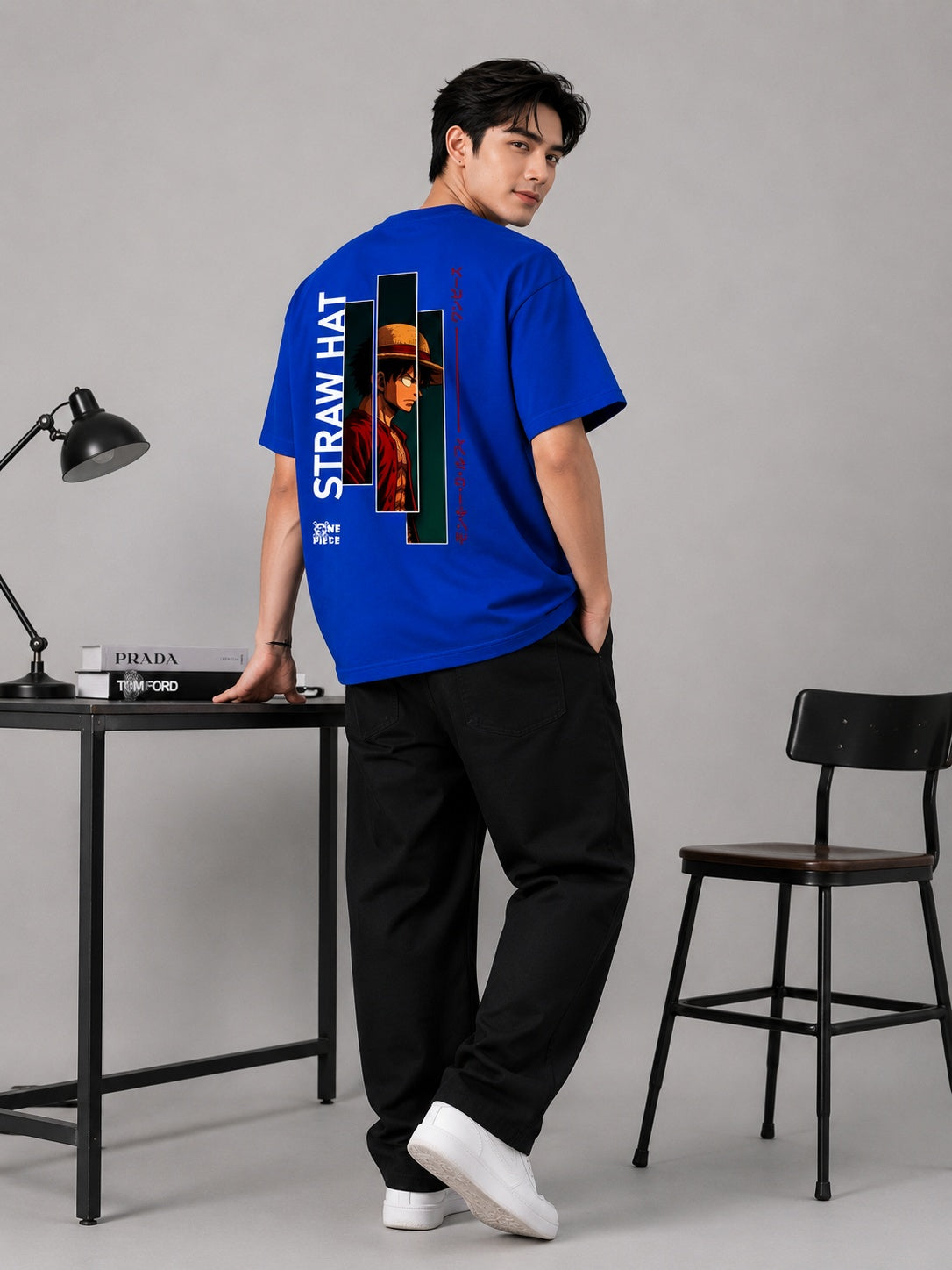Strawhat Printed Round Neck Oversize Pre-customized Tshirt for Men