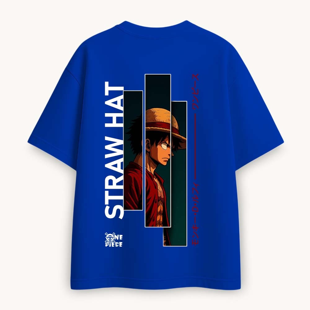 Strawhat Printed Round Neck Oversize Pre-customized Tshirt for Men