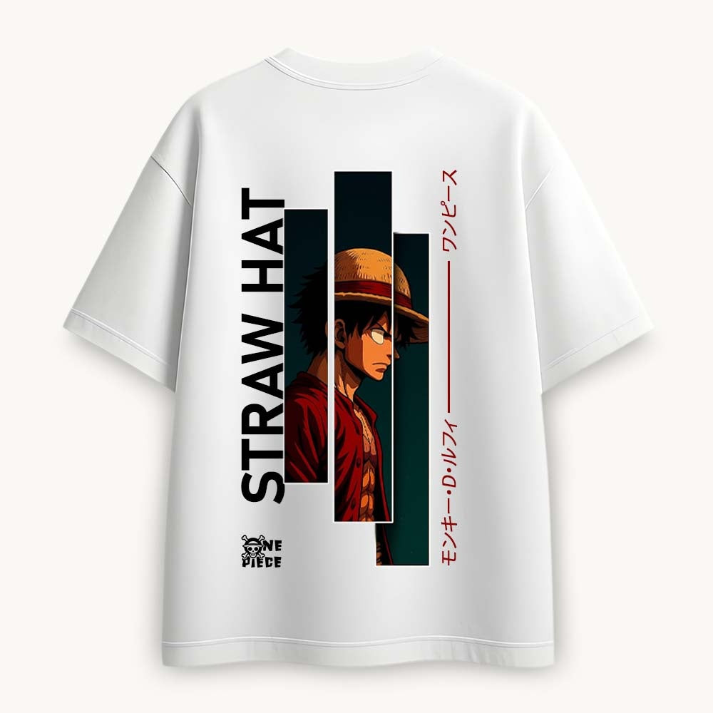 Strawhat Printed Round Neck Oversize Pre-customized Tshirt for Men