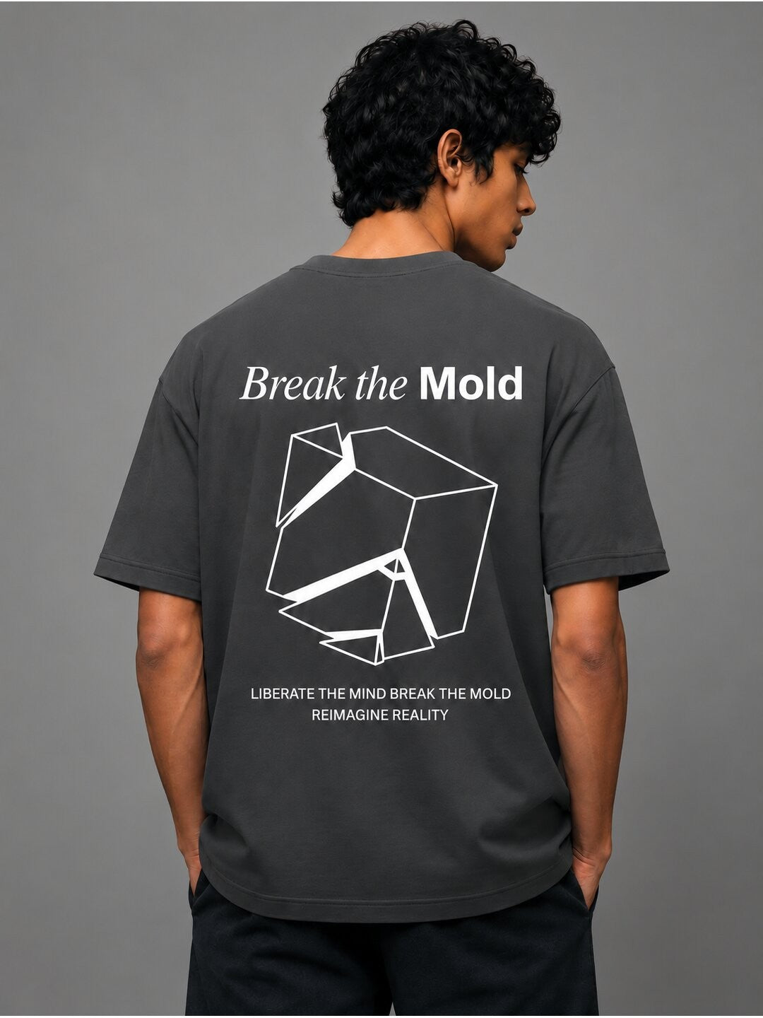 Break The Mold Printed Round Neck Oversize Pre-customized Tshirt for Men