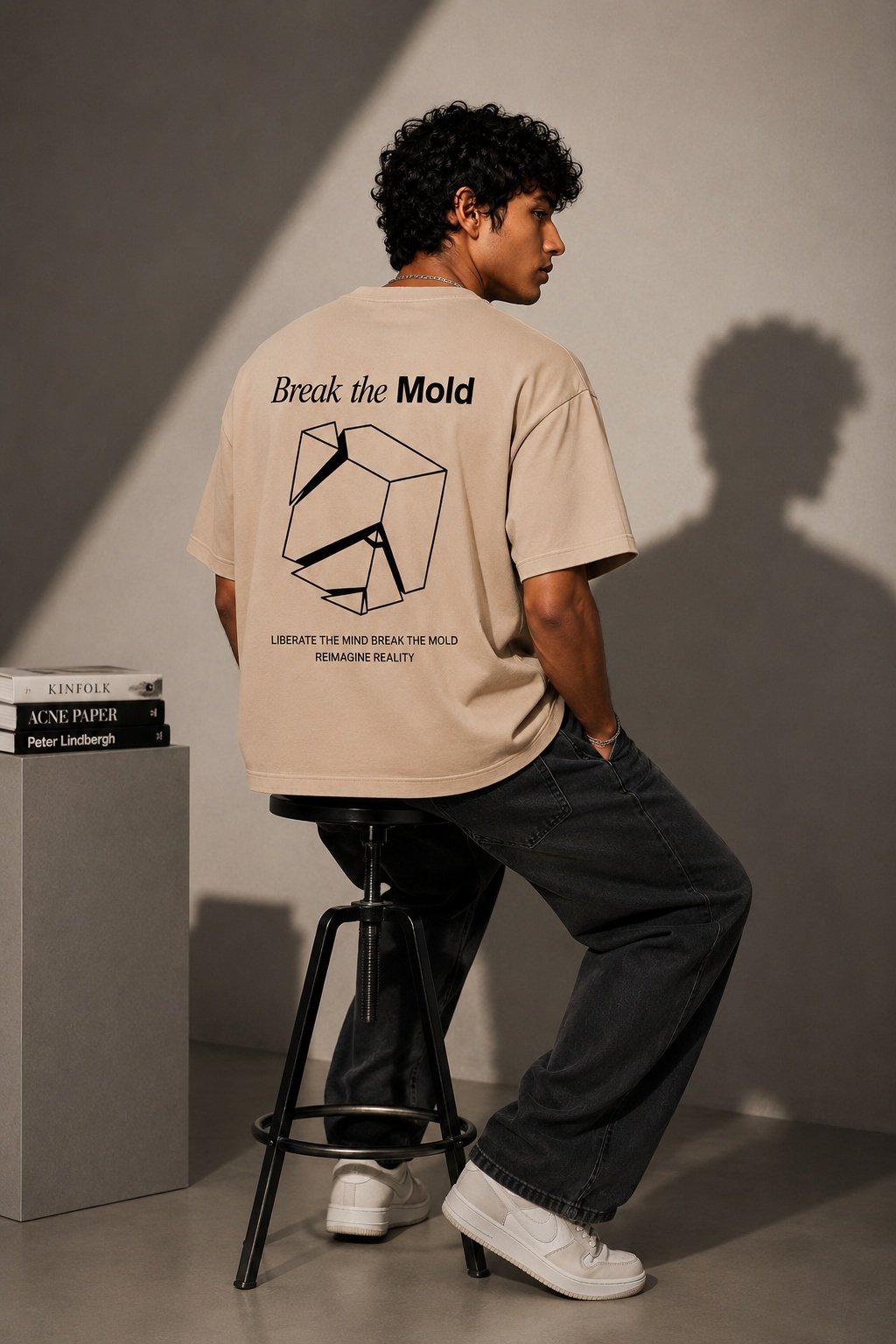 Break The Mold Printed Round Neck Oversize Pre-customized Tshirt for Men