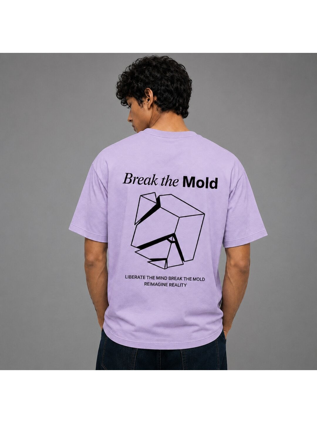Break The Mold Printed Round Neck Oversize Pre-customized Tshirt for Men