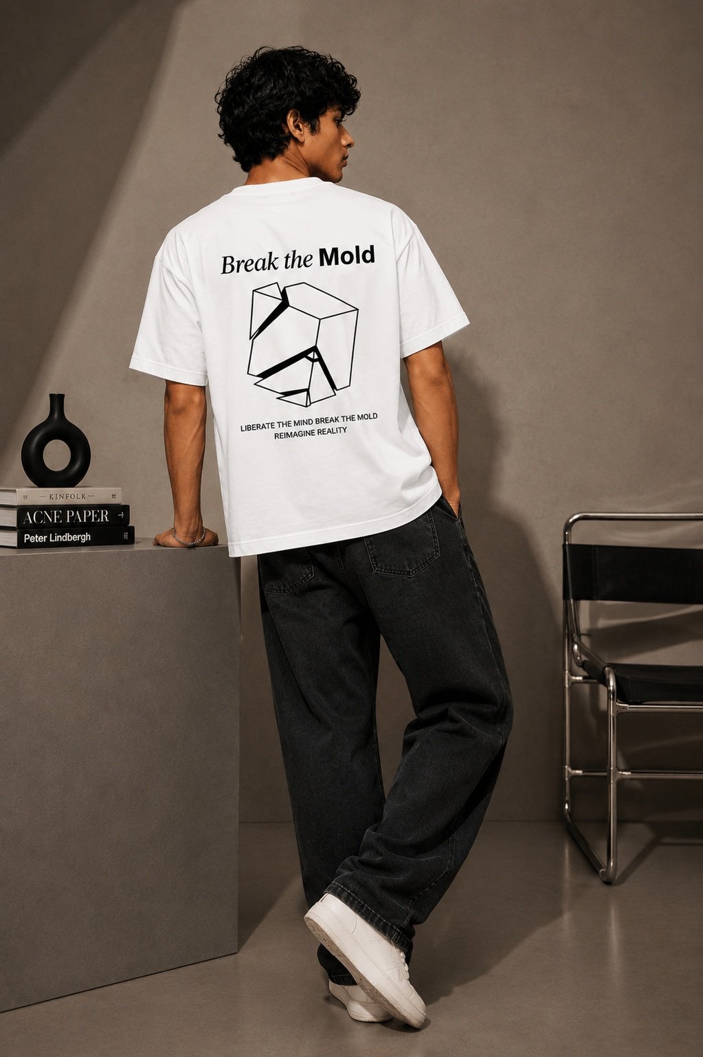 Break The Mold Printed Round Neck Oversize Pre-customized Tshirt for Men