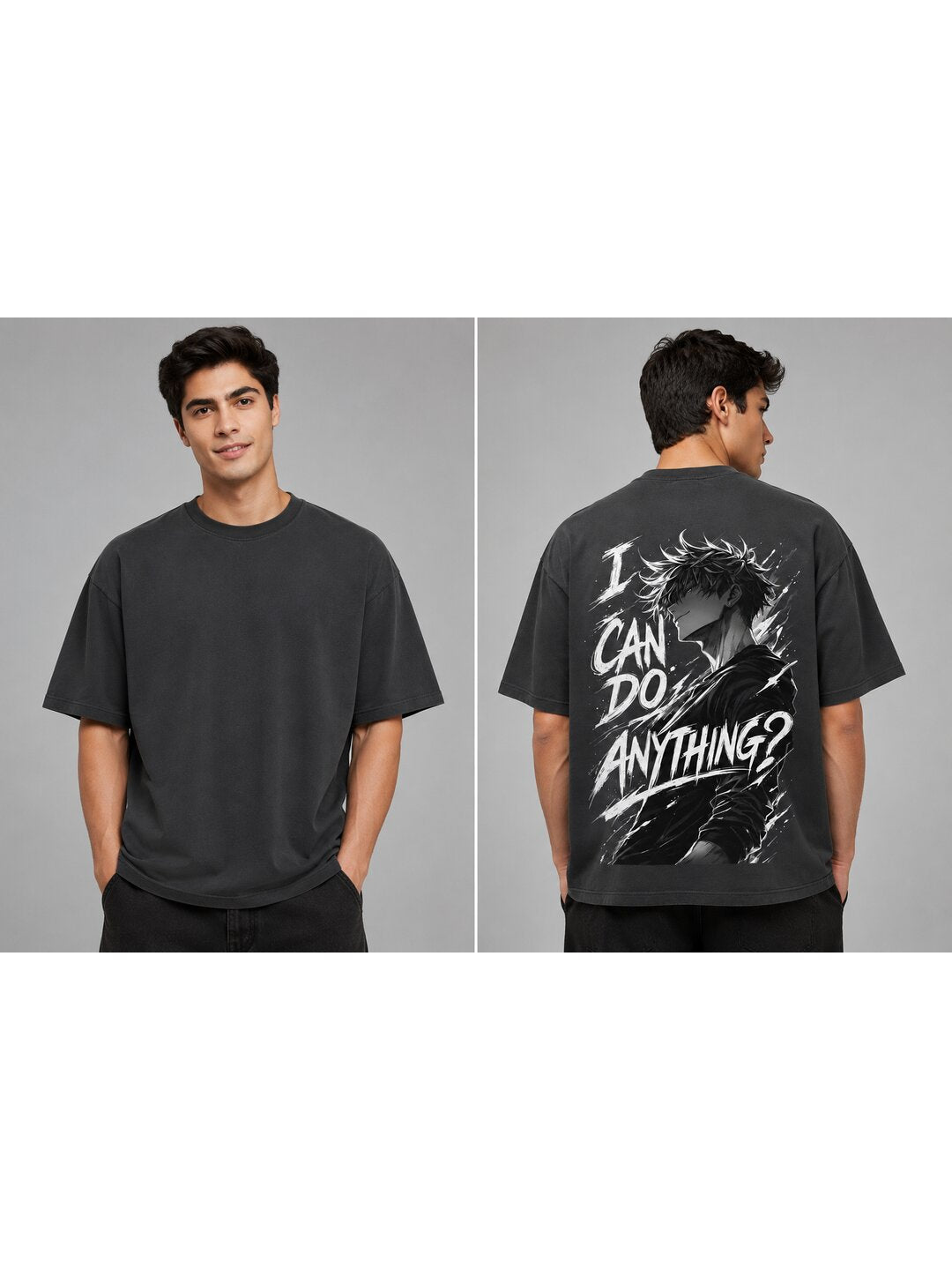 Anime 02 Printed Round Neck Oversized Pre customized Tshirt for Men