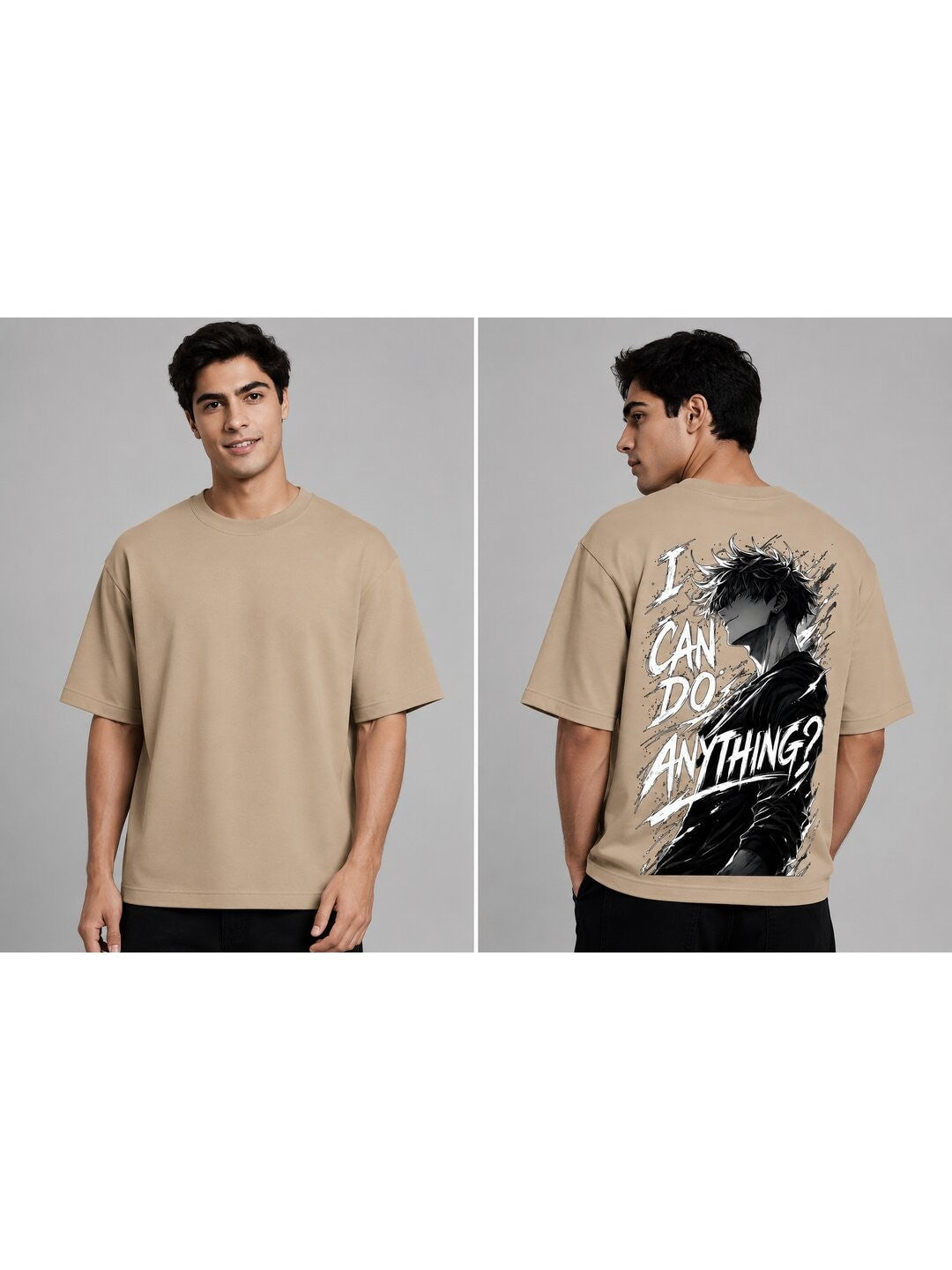 Anything Printed Round Neck Oversize Pre-customized Tshirt for Men