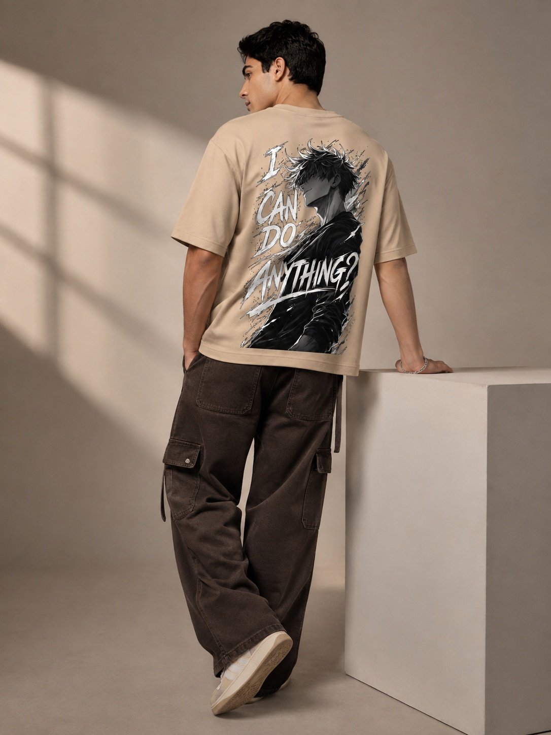 Anything Printed Round Neck Oversize Pre-customized Tshirt for Men