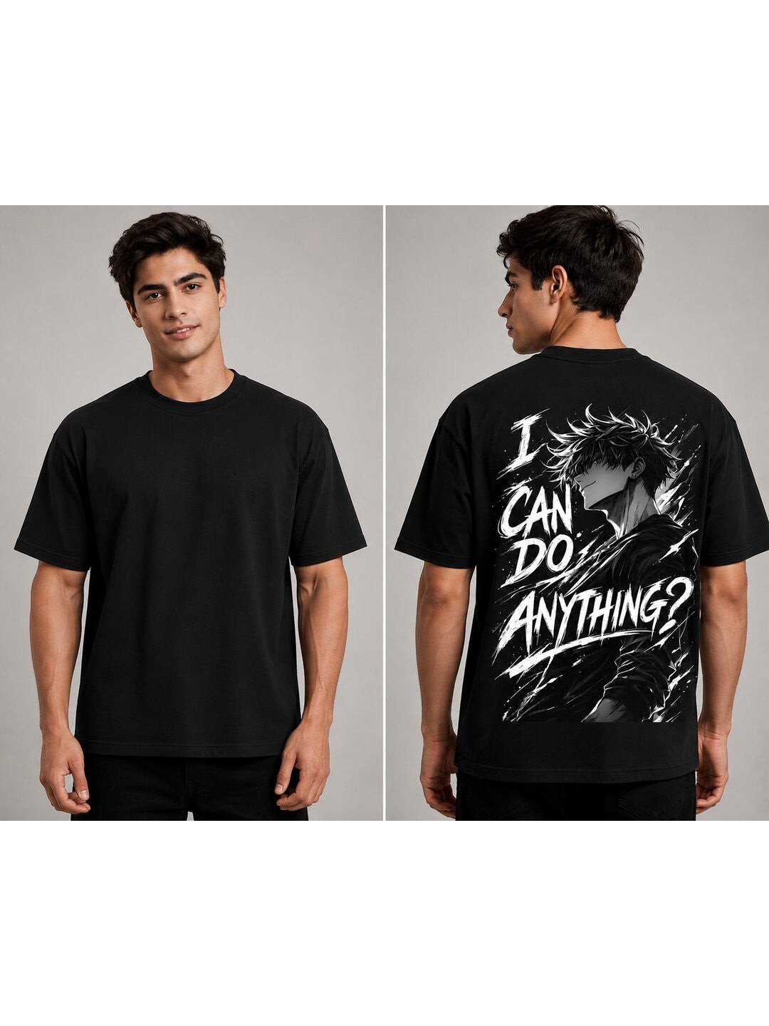 Anything Printed Round Neck Oversize Pre-customized Tshirt for Men