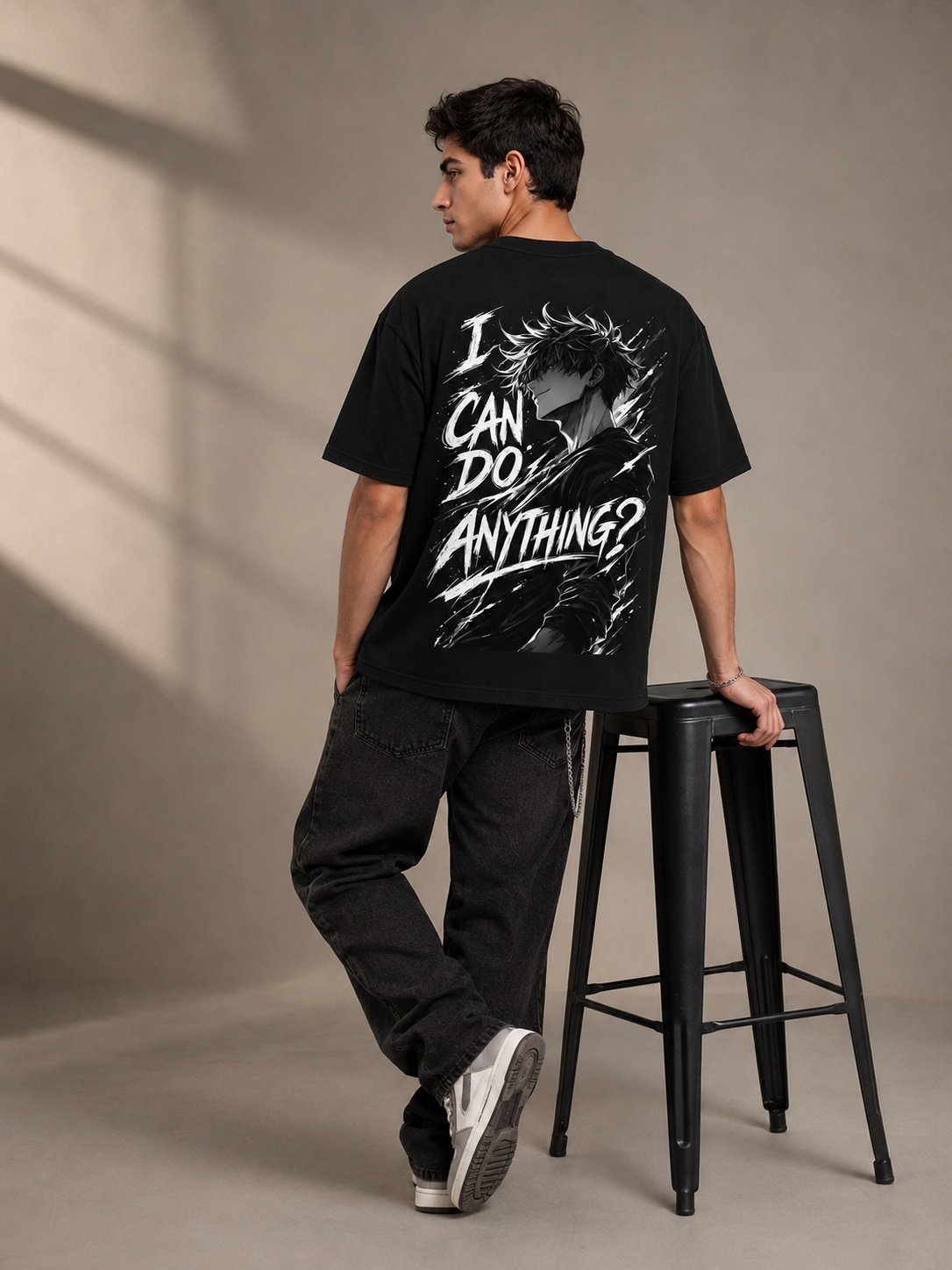 Anything Printed Round Neck Oversize Pre-customized Tshirt for Men