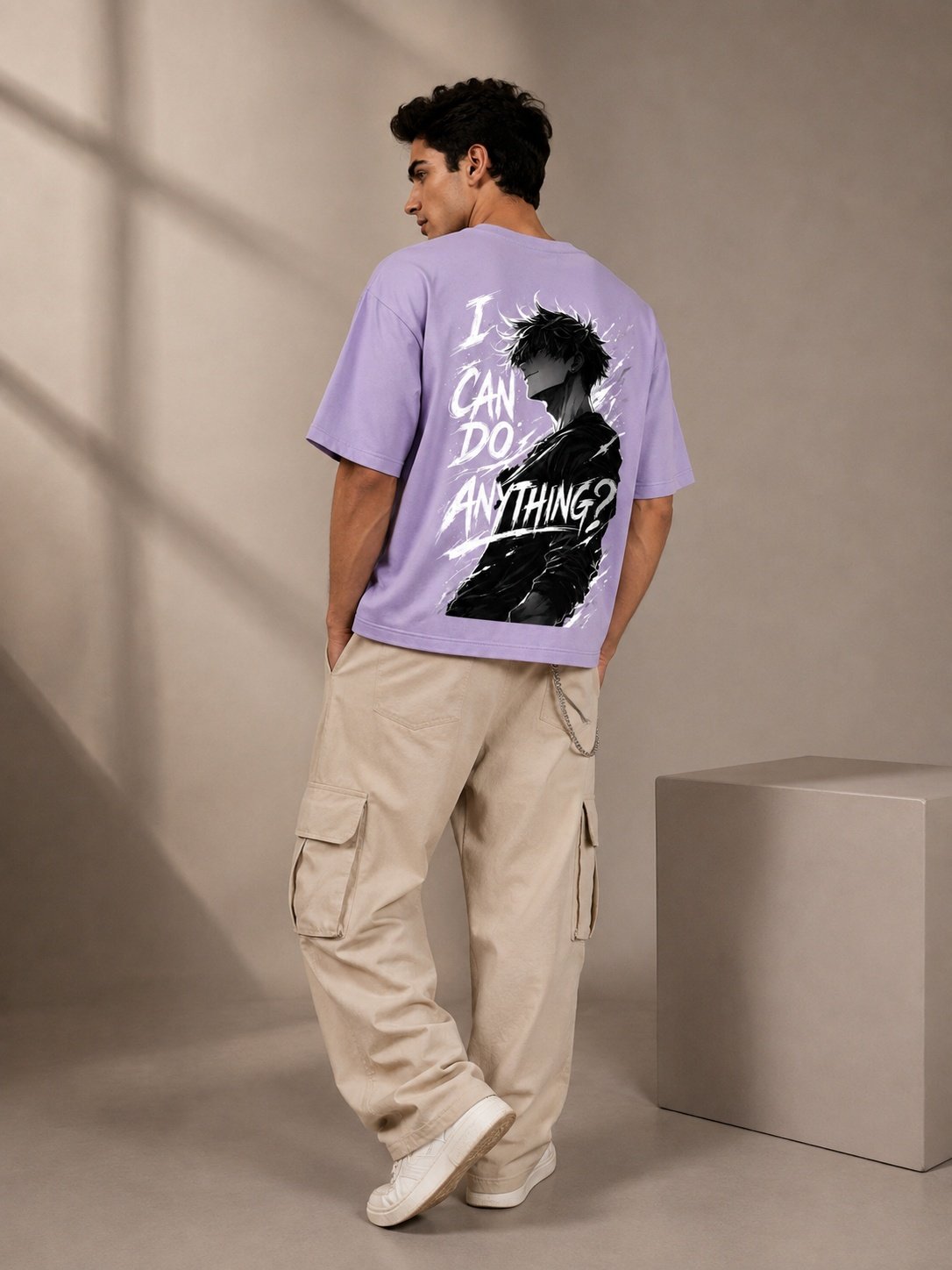 Anything Printed Round Neck Oversize Pre-customized Tshirt for Men