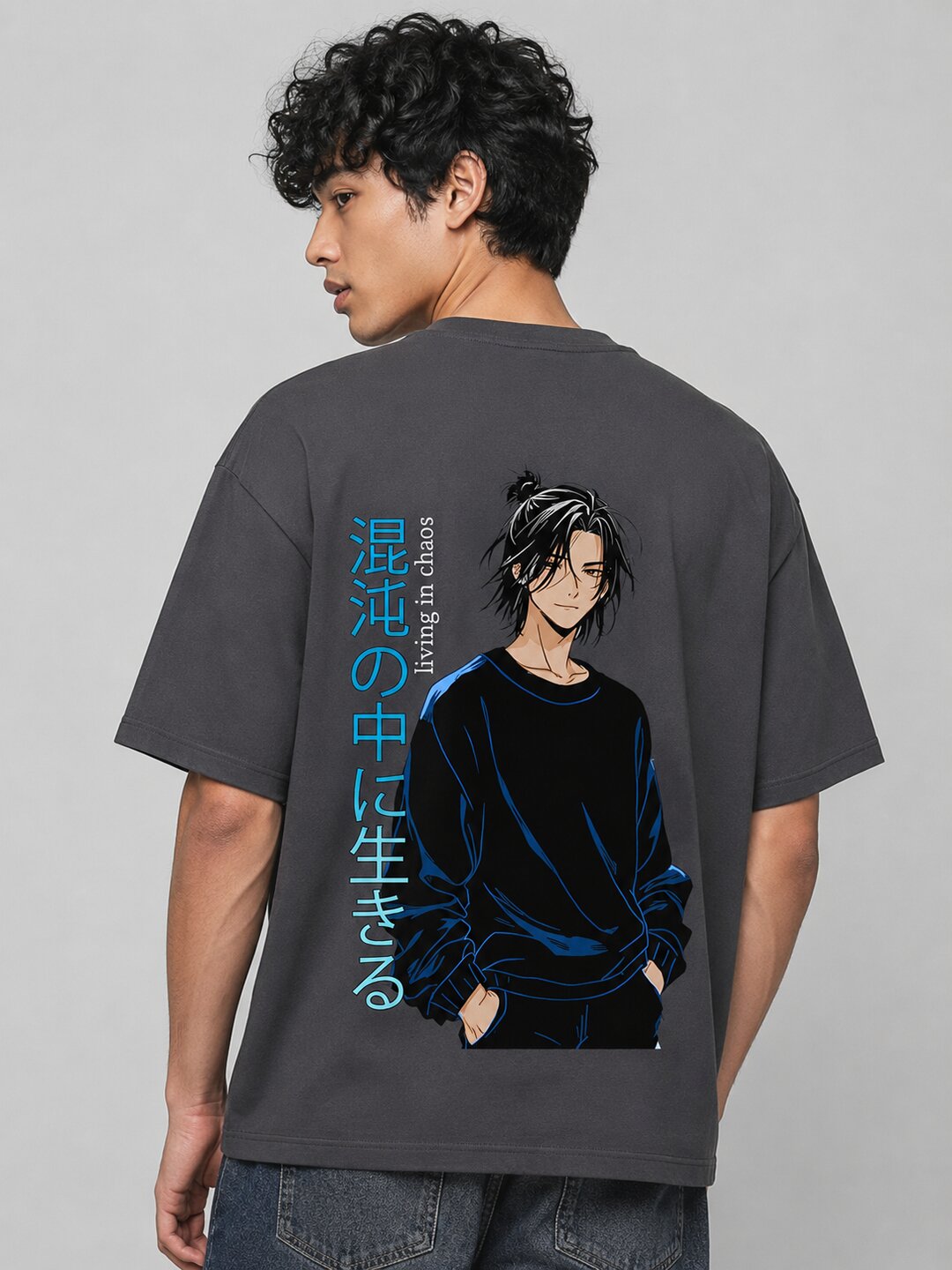 Chibi Rush Printed Round Neck Oversize Pre-customized Tshirt for Men