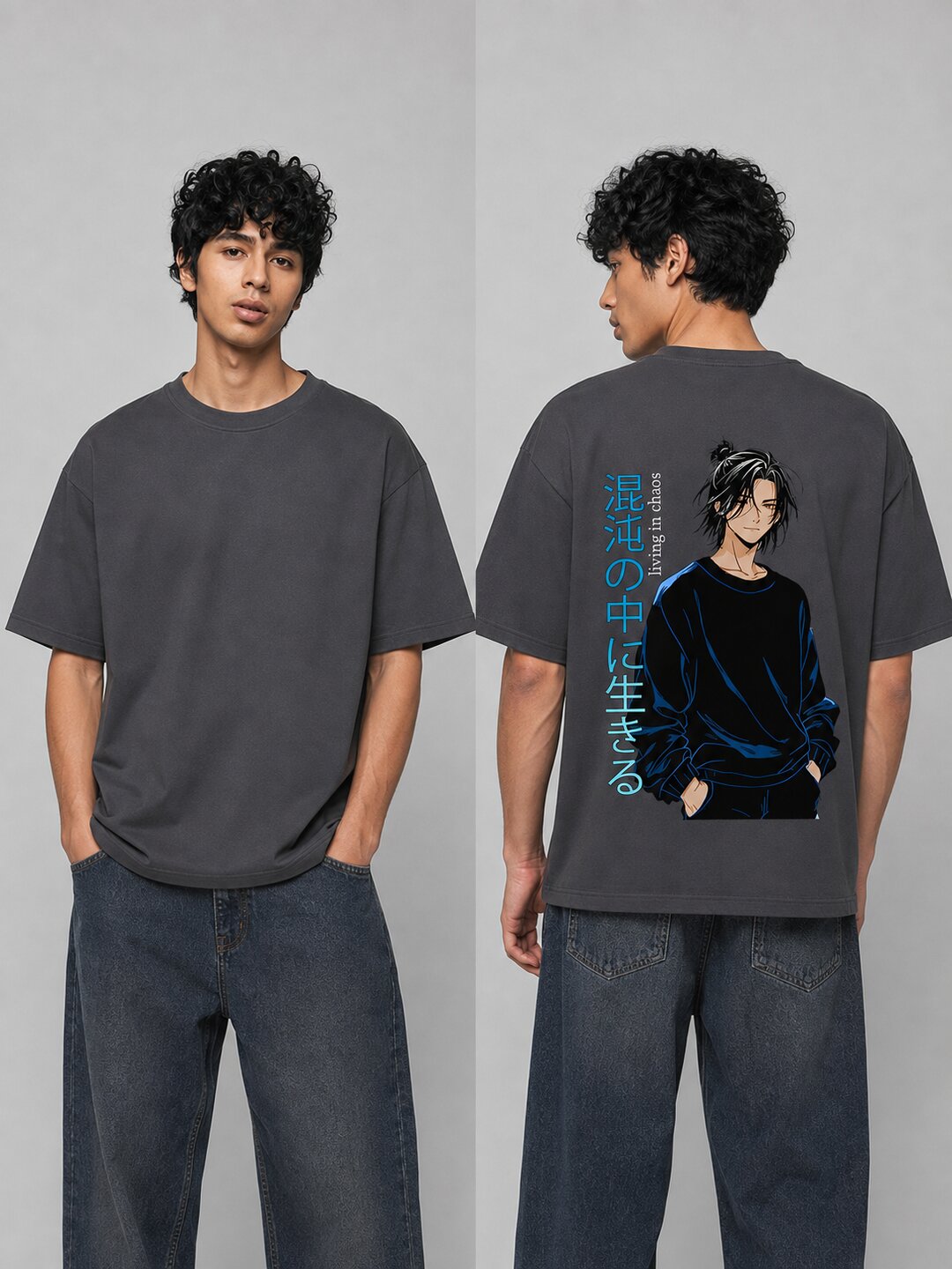 Chibi Rush Printed Round Neck Oversize Pre-customized Tshirt for Men