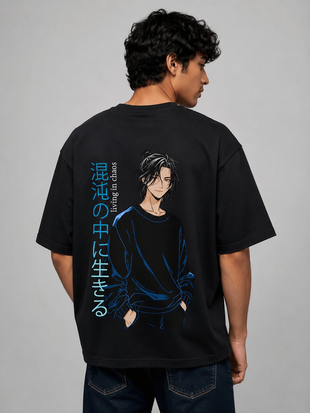 Chibi Rush Printed Round Neck Oversize Pre-customized Tshirt for Men