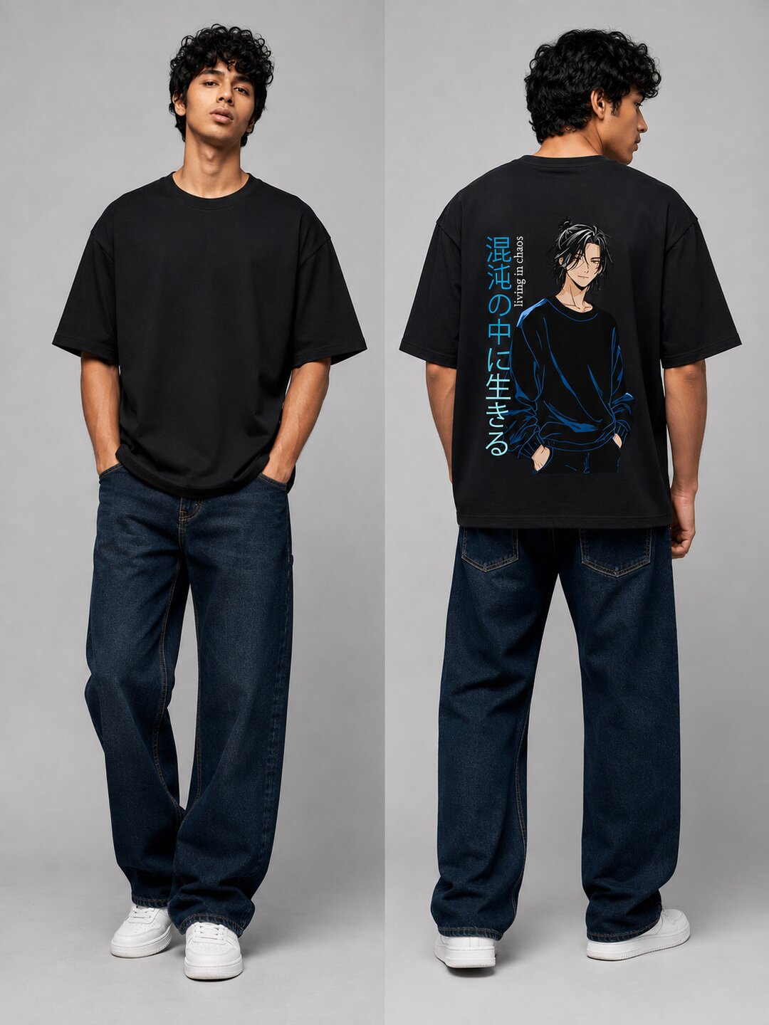 Chibi Rush Printed Round Neck Oversize Pre-customized Tshirt for Men