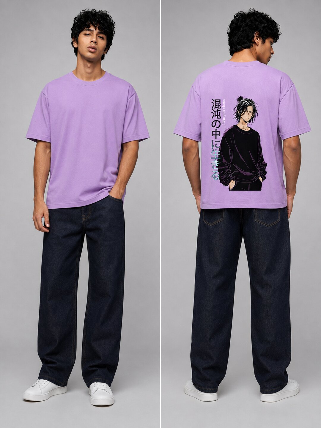 Chibi Rush Printed Round Neck Oversize Pre-customized Tshirt for Men