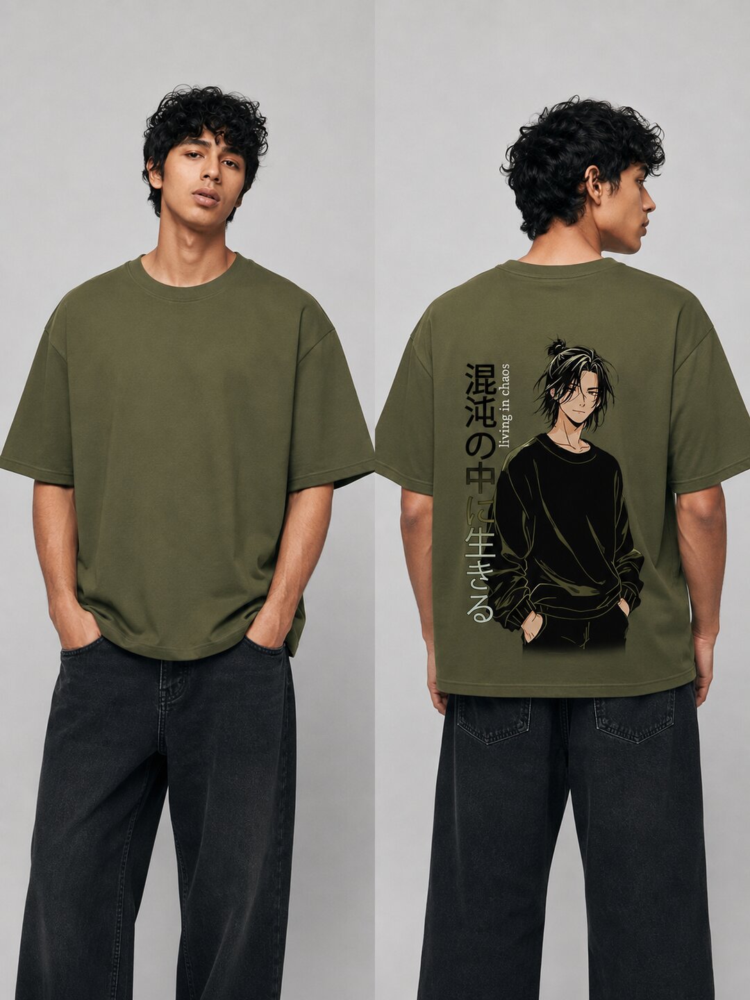 Chibi Rush Printed Round Neck Oversize Pre-customized Tshirt for Men