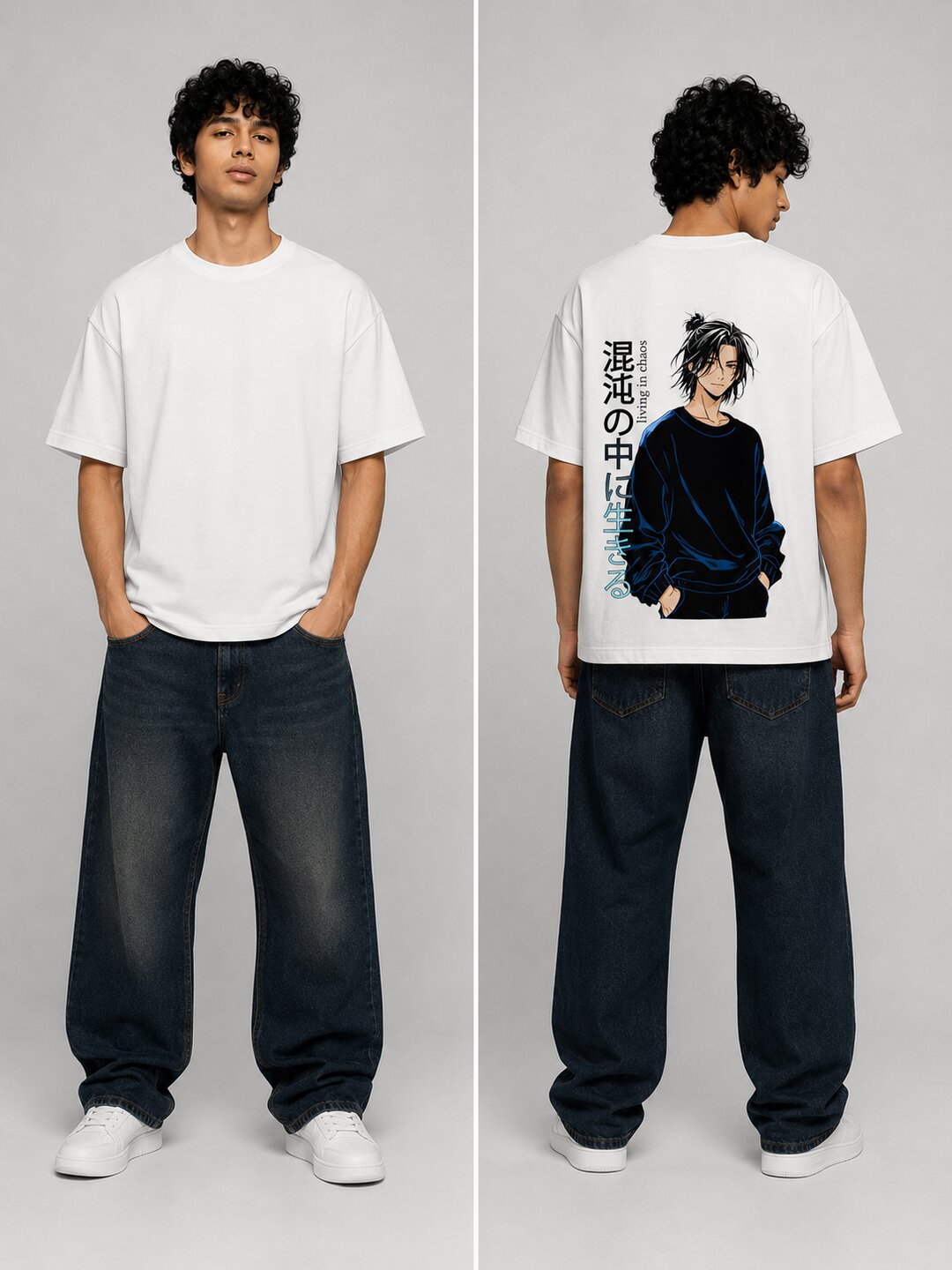 Chibi Rush Printed Round Neck Oversize Pre-customized Tshirt for Men