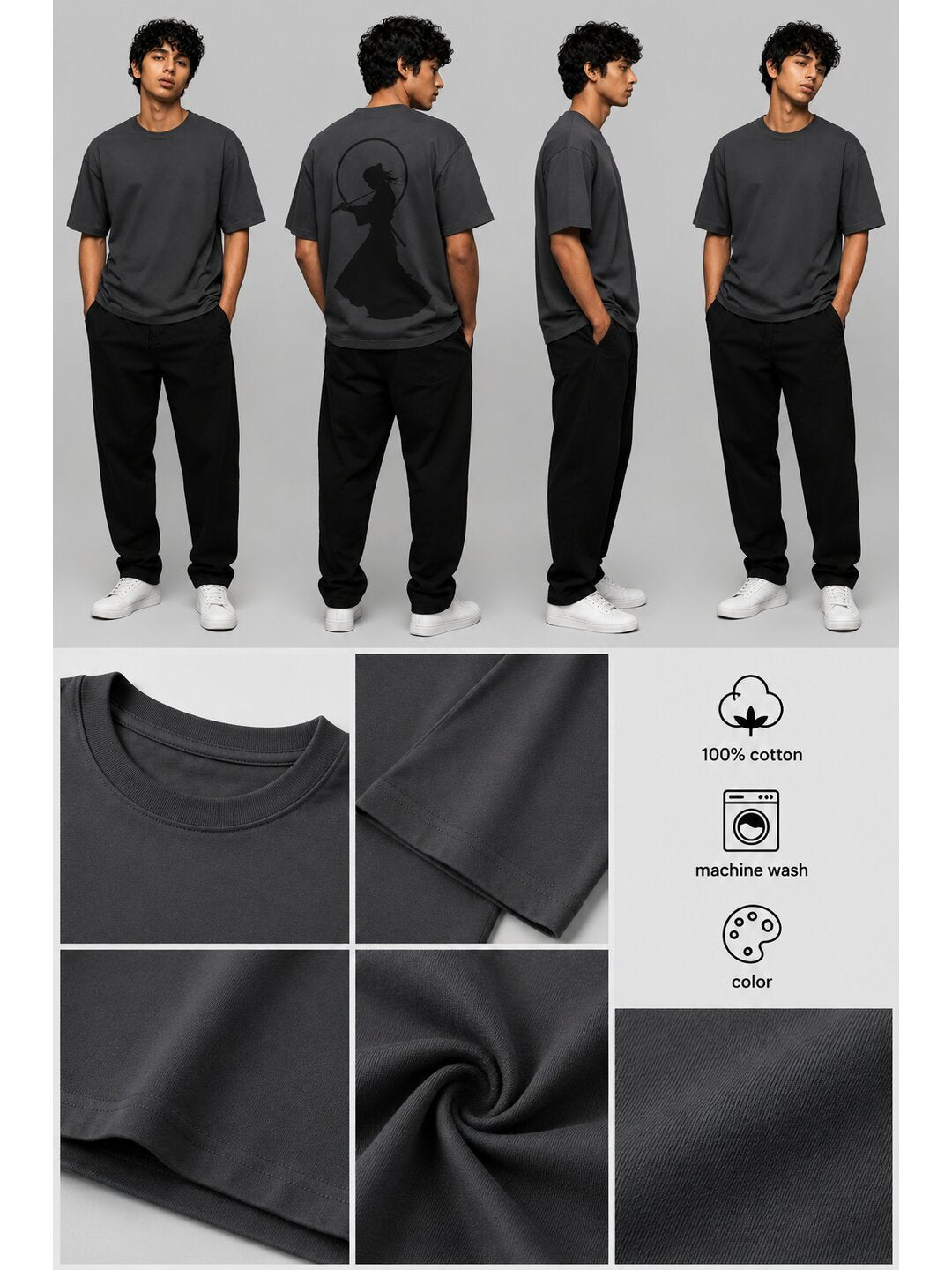Katana Dream Printed Round Neck Oversize Pre-customized Tshirt for Men