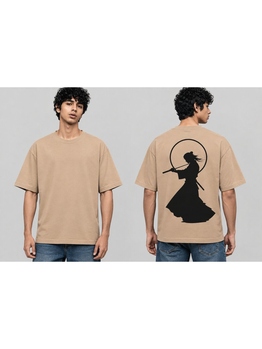 Katana Dream Printed Round Neck Oversize Pre-customized Tshirt for Men