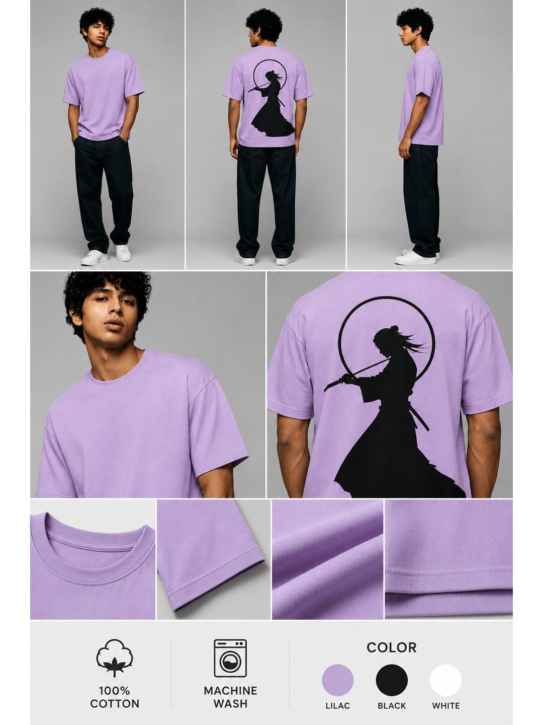 Katana Dream Printed Round Neck Oversize Pre-customized Tshirt for Men