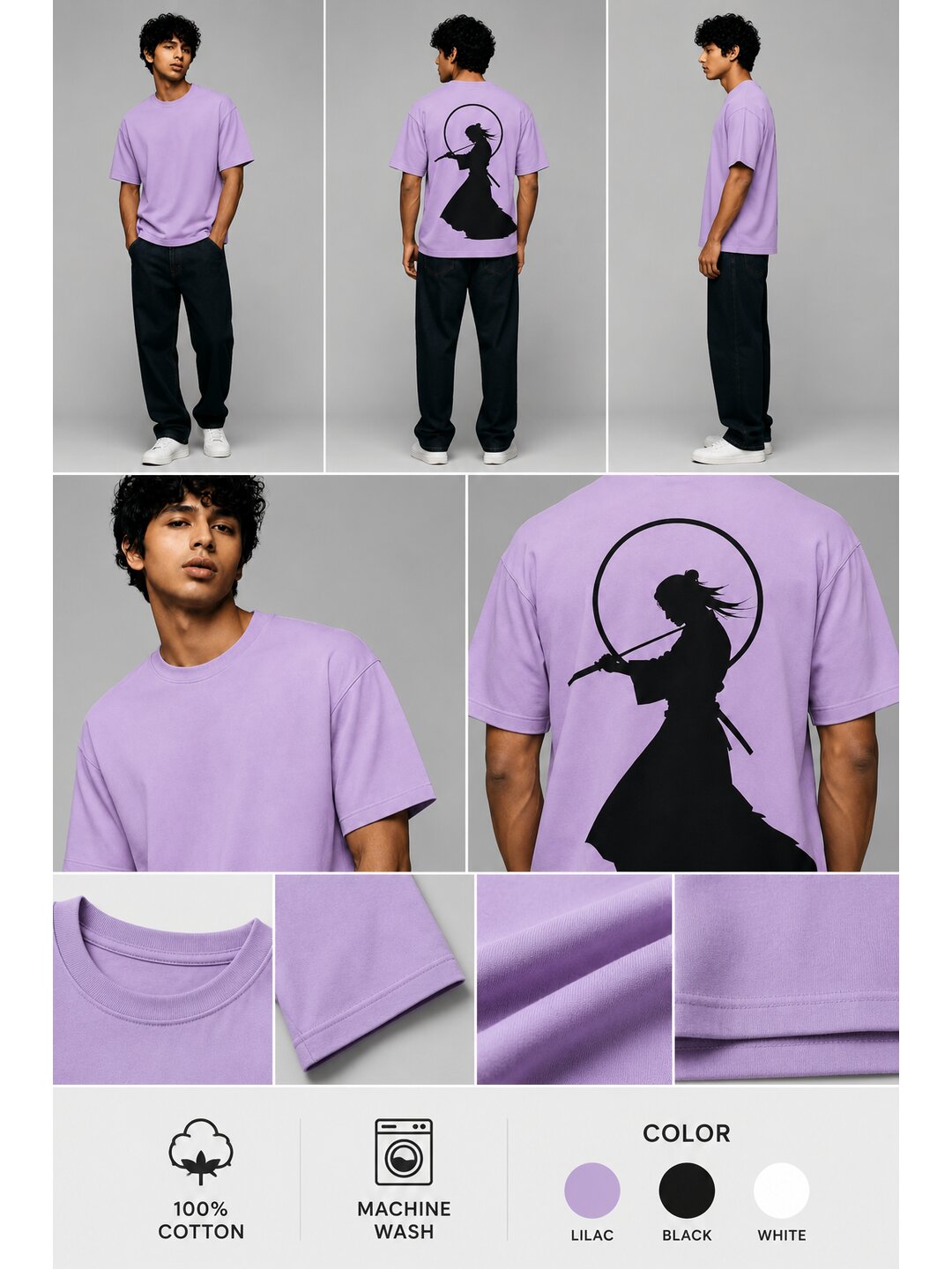 Anime 10 Printed Round Neck Oversized Pre customized Tshirt for Men
