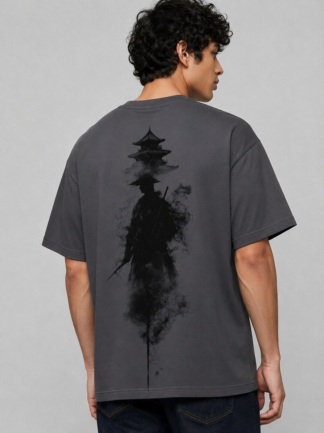 Neon Samurai Printed Round Neck Oversize Pre-customized Tshirt for Men
