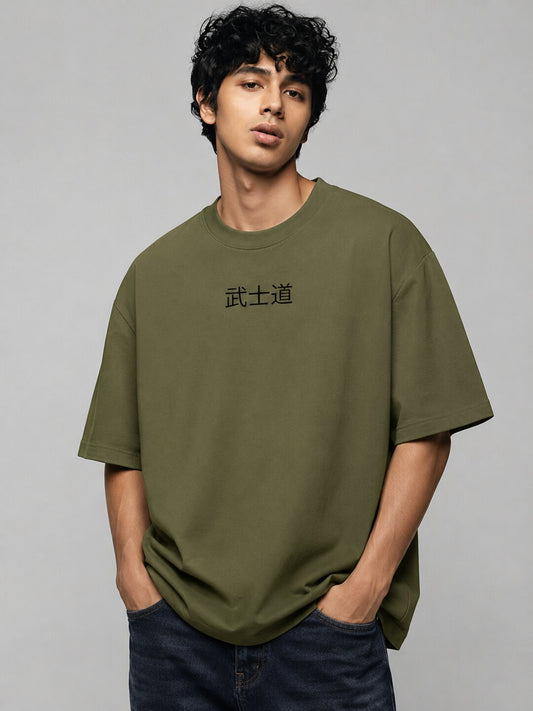 Neon Samurai Printed Round Neck Oversize Pre-customized Tshirt for Men
