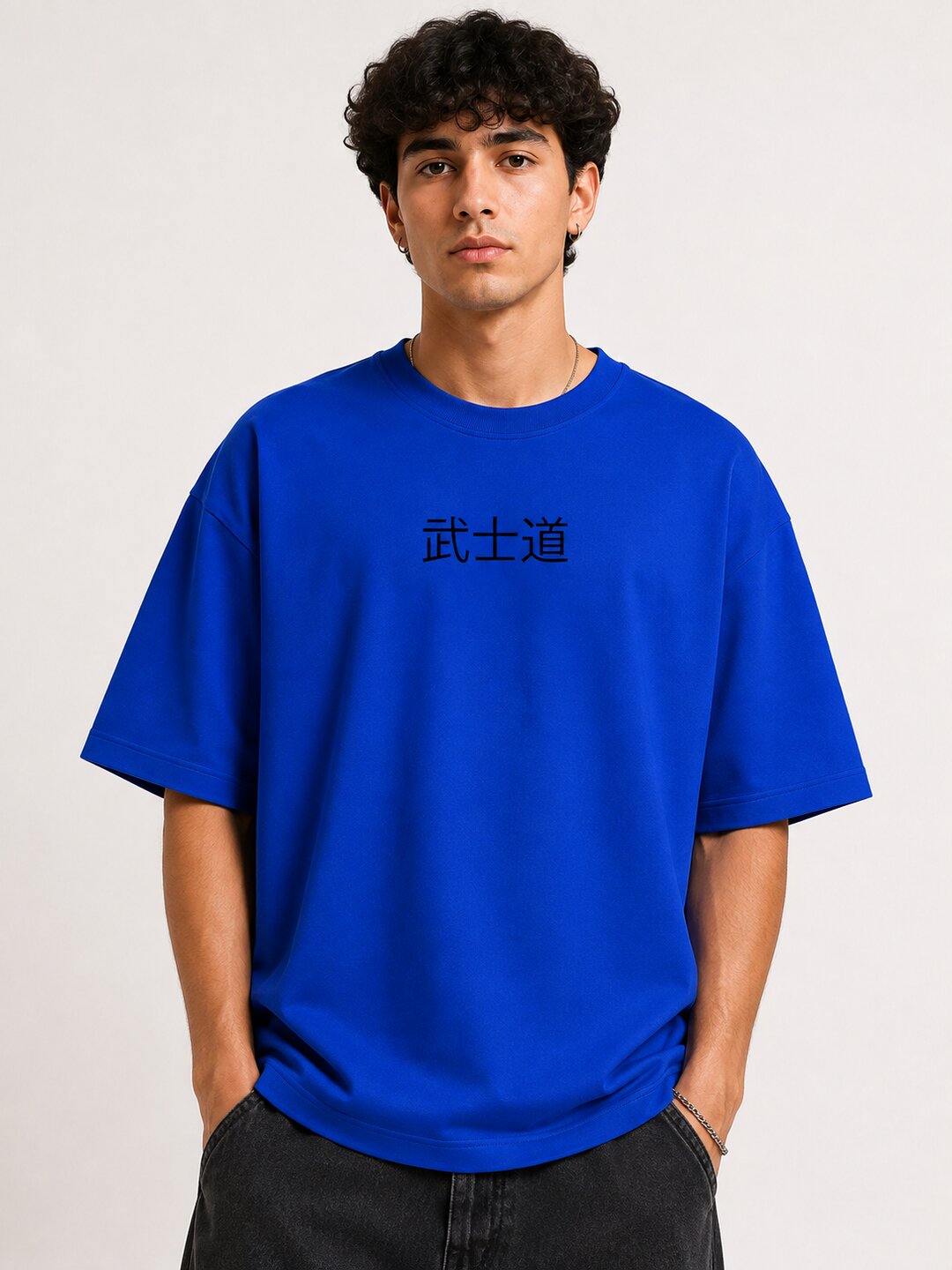 Neon Samurai Printed Round Neck Oversize Pre-customized Tshirt for Men