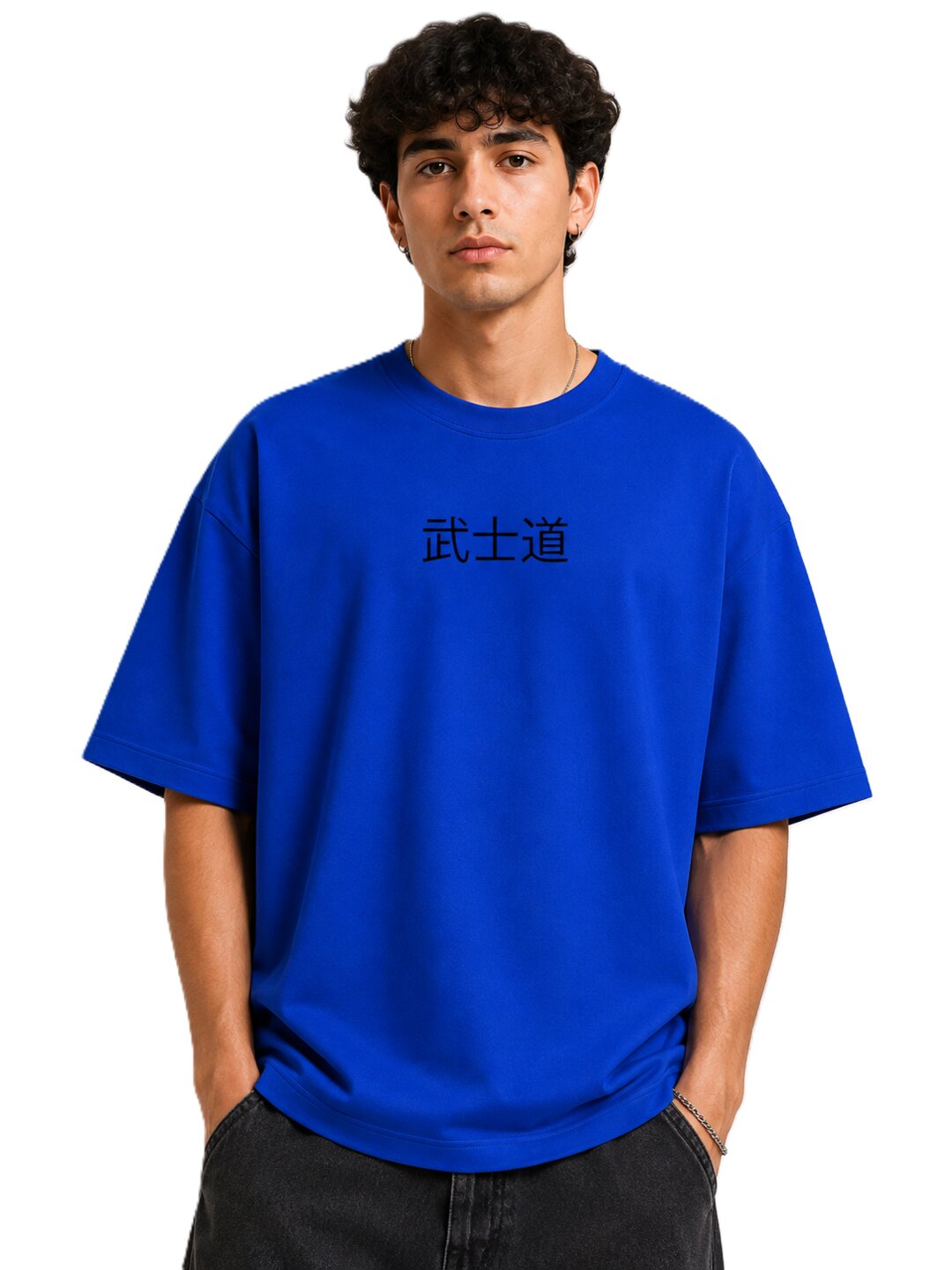 Neon Samurai Printed Round Neck Oversize Pre-customized Tshirt for Men