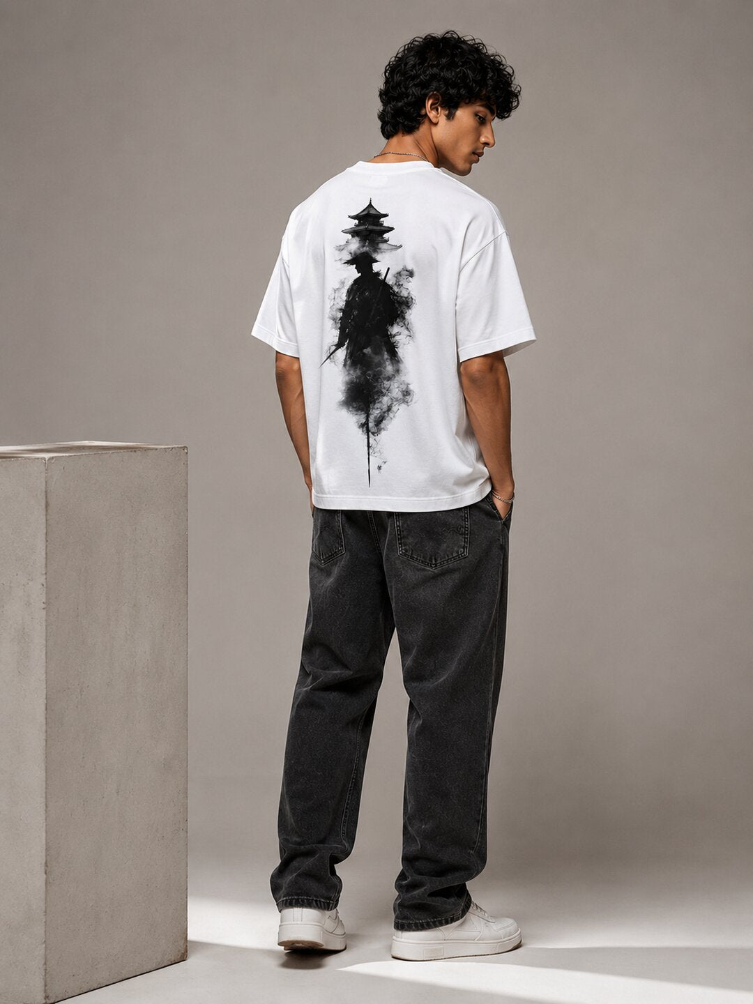Neon Samurai Printed Round Neck Oversize Pre-customized Tshirt for Men