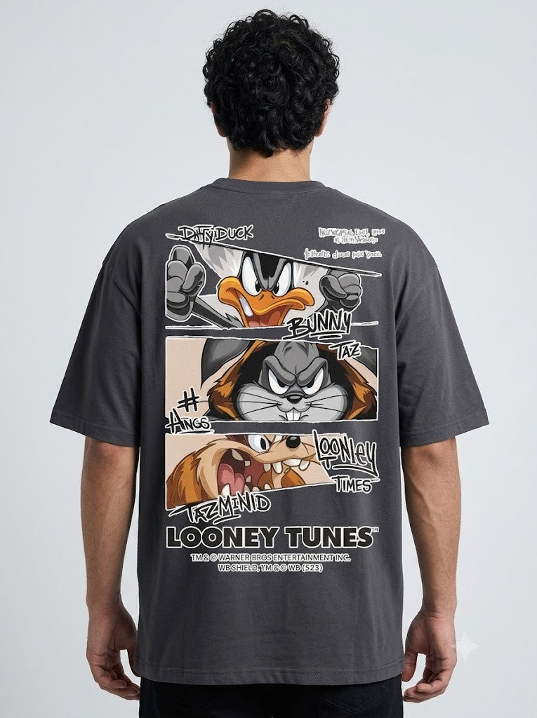 Looney Tunes Printed Round Neck Oversize Pre-customized Tshirt for Men