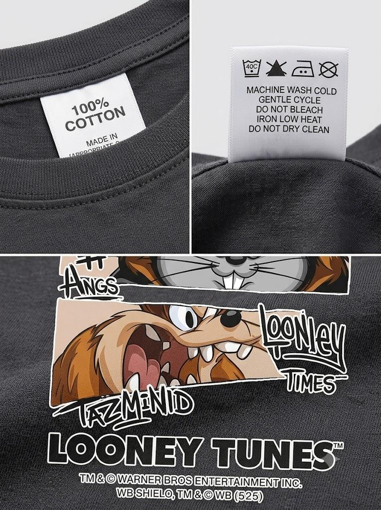 Looney Tunes Printed Round Neck Oversize Pre-customized Tshirt for Men
