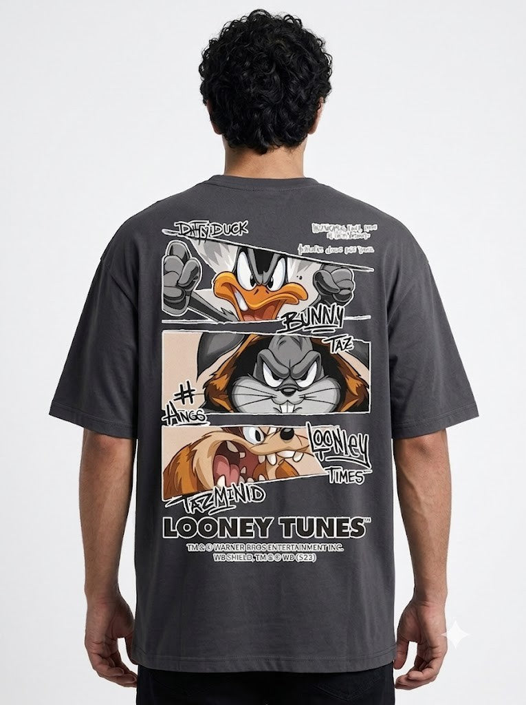 Looney Tunes Printed Round Neck Oversize Pre-customized Tshirt for Men