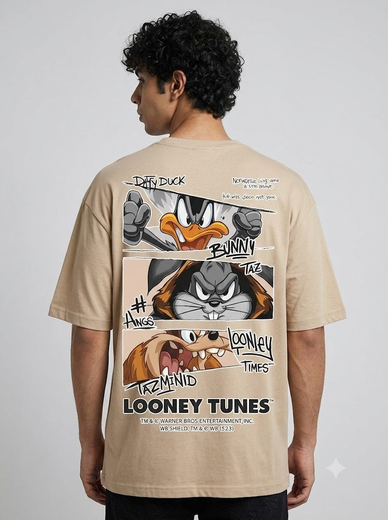 Looney Tunes Printed Round Neck Oversize Pre-customized Tshirt for Men