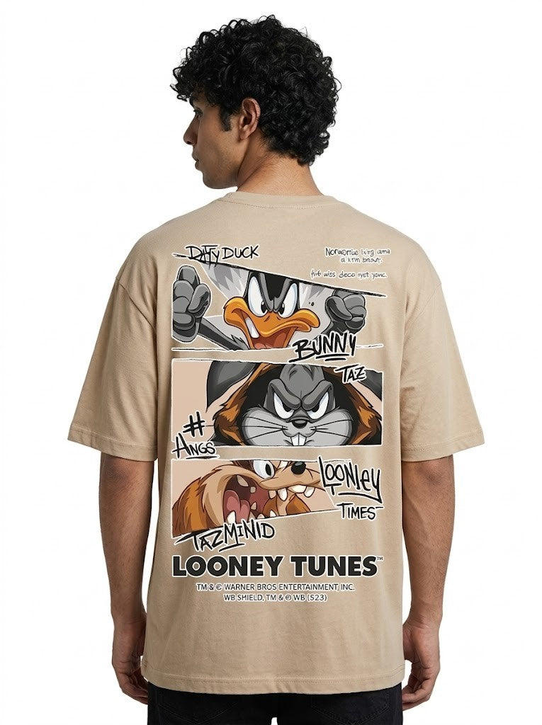 Looney Tunes Printed Round Neck Oversize Pre-customized Tshirt for Men