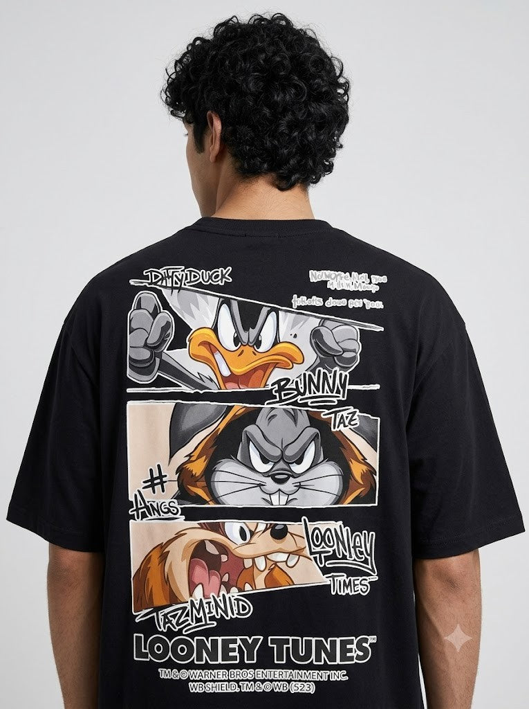 Looney Tunes Printed Round Neck Oversize Pre-customized Tshirt for Men