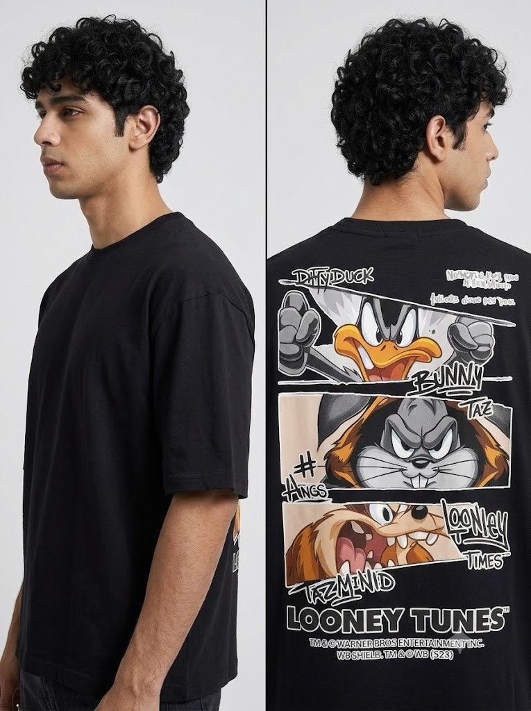 Looney Tunes Printed Round Neck Oversize Pre-customized Tshirt for Men