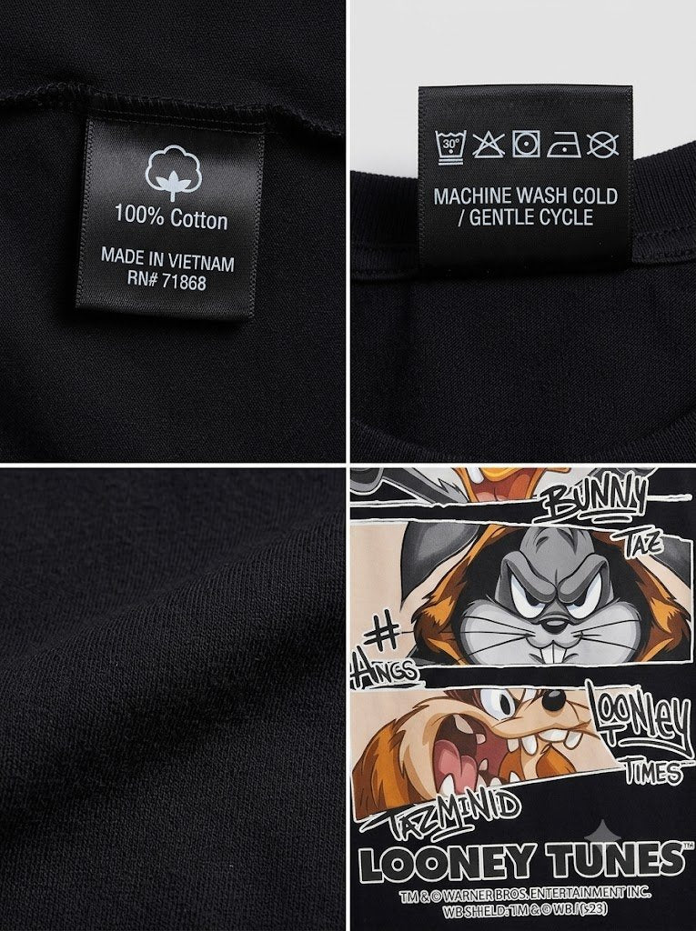 Looney Tunes Printed Round Neck Oversize Pre-customized Tshirt for Men