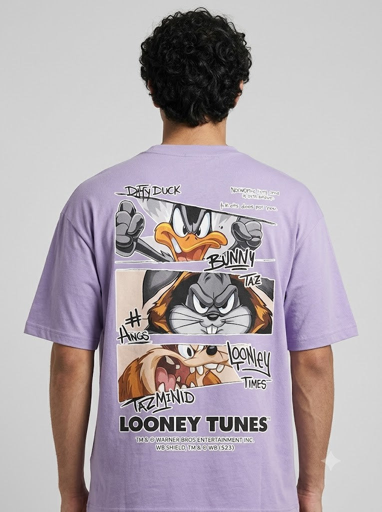 Looney Tunes Printed Round Neck Oversize Pre-customized Tshirt for Men