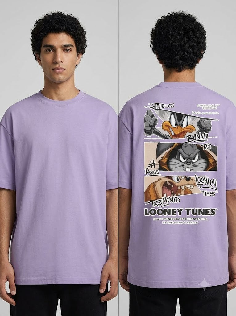 Looney Tunes Printed Round Neck Oversize Pre-customized Tshirt for Men