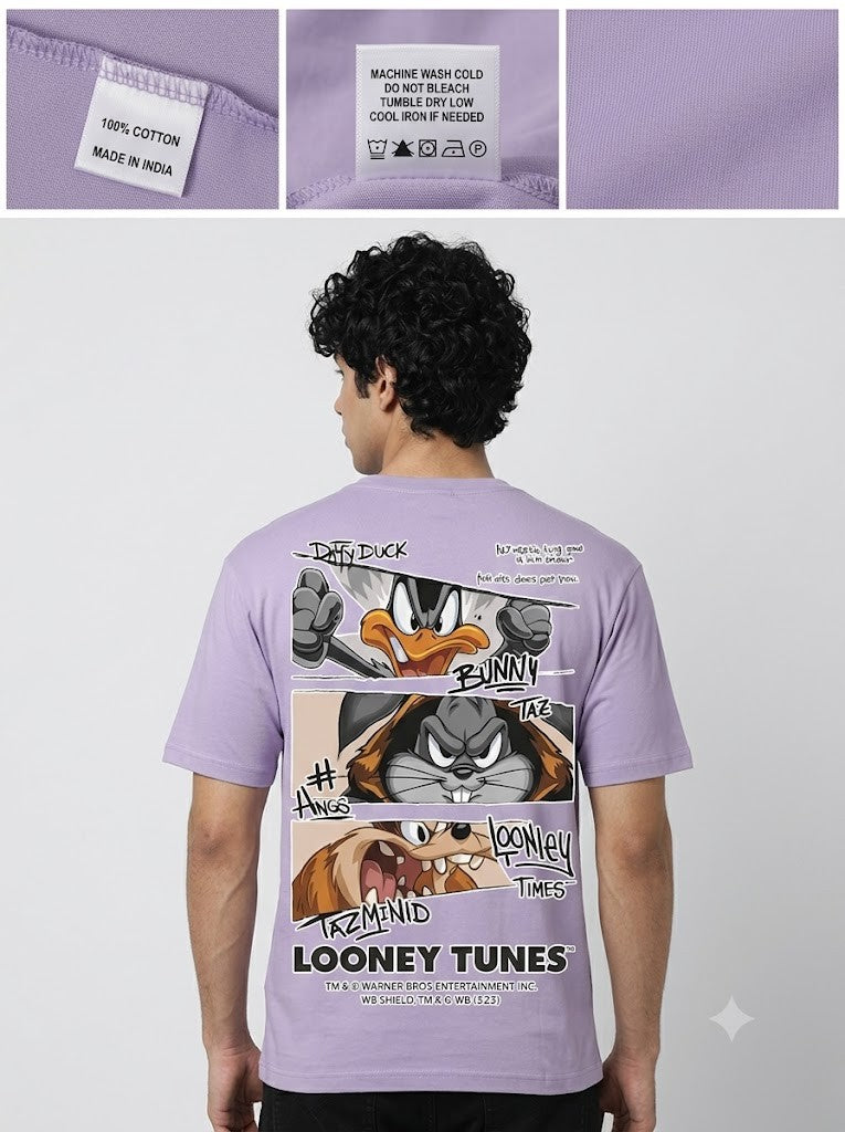 Looney Tunes Printed Round Neck Oversize Pre-customized Tshirt for Men