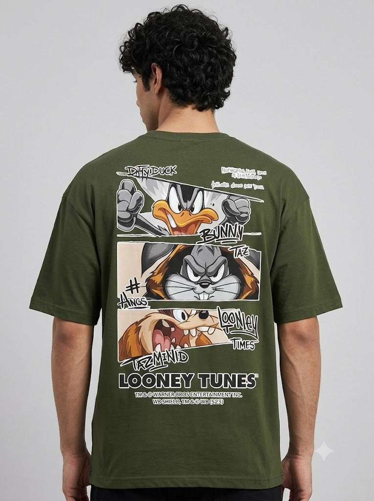 Looney Tunes Printed Round Neck Oversize Pre-customized Tshirt for Men