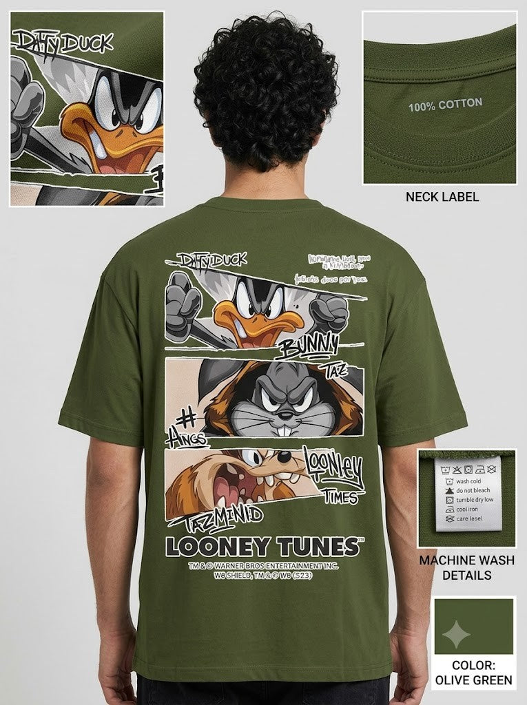 Looney Tunes Printed Round Neck Oversize Pre-customized Tshirt for Men
