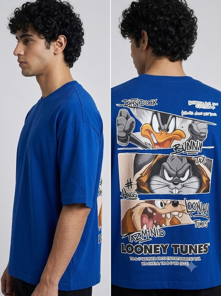 Looney Tunes Printed Round Neck Oversize Pre-customized Tshirt for Men
