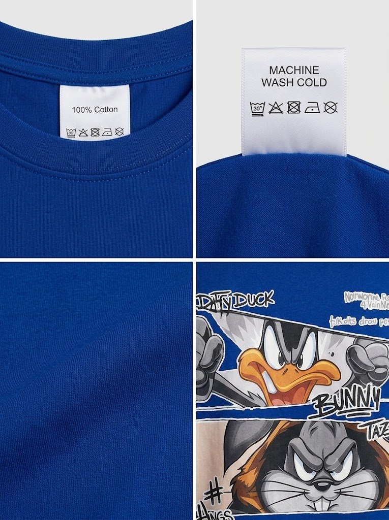 Looney Tunes Printed Round Neck Oversize Pre-customized Tshirt for Men