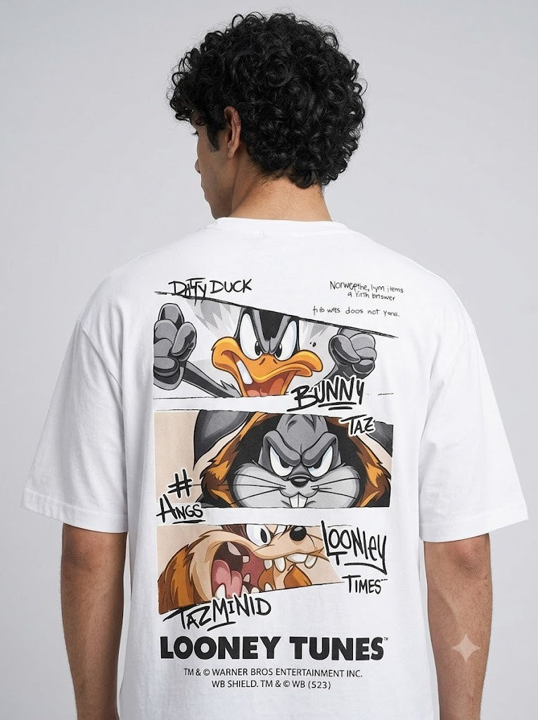 Looney Tunes Printed Round Neck Oversize Pre-customized Tshirt for Men