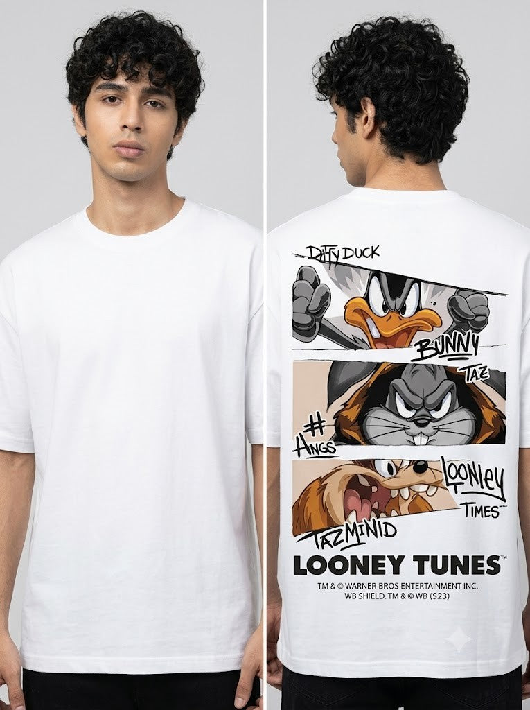 Looney Tunes Printed Round Neck Oversize Pre-customized Tshirt for Men